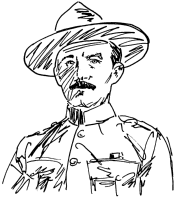 A coloring page of baden powell